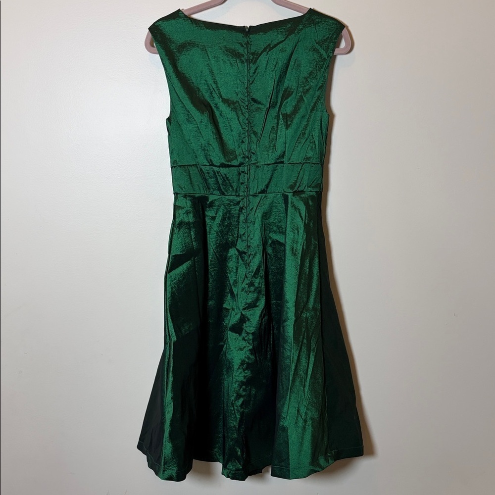 ModCloth Shimmering Emerald Green Sleeveless Fit & Flare Dress - Picture 6 of 9